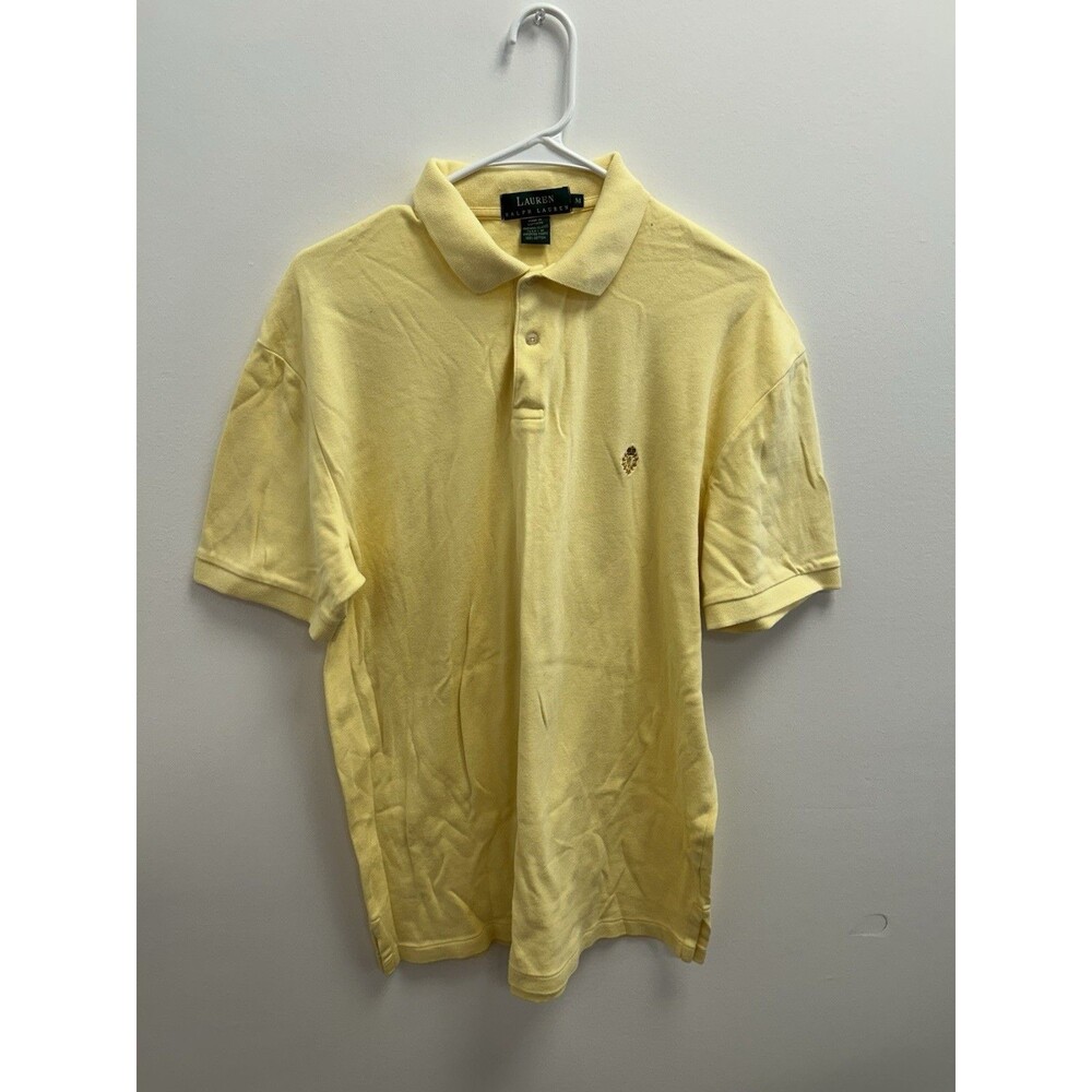 VTG Polo Ralph Lauren Collared Polo Shirt Men’s Medium Pony Logo Cotton Yellow